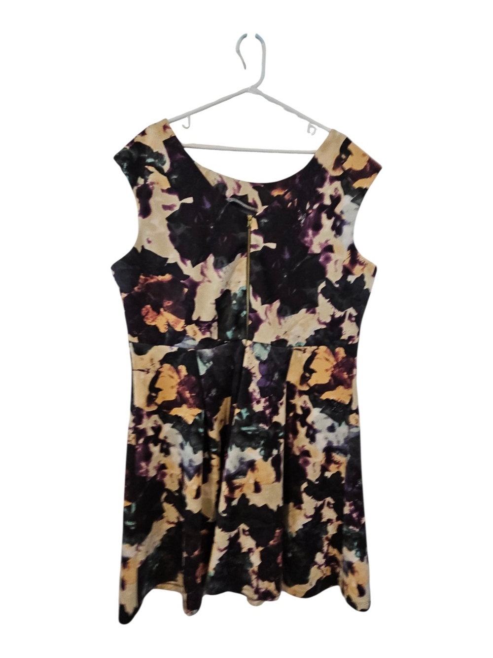 Julian Taylor Size 22W Floral Abstract Dress A-Line Multi-Color Sleeveless - Picture 2 of 4